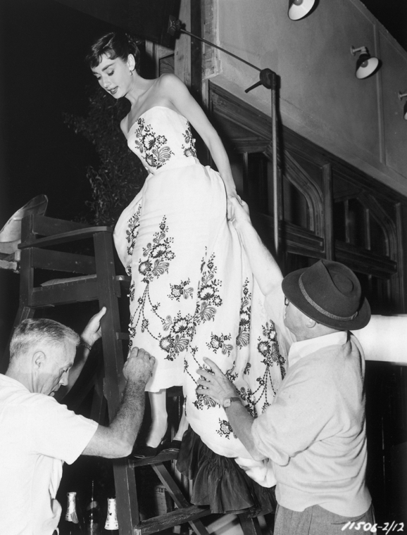 Audrey Hepburn on Set of Sabrina