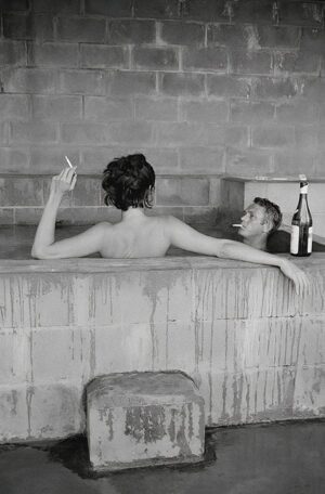 Steve McQueen and Neile Adams Hot Tub
