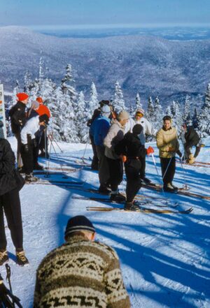 Classic Retro Ski Scene