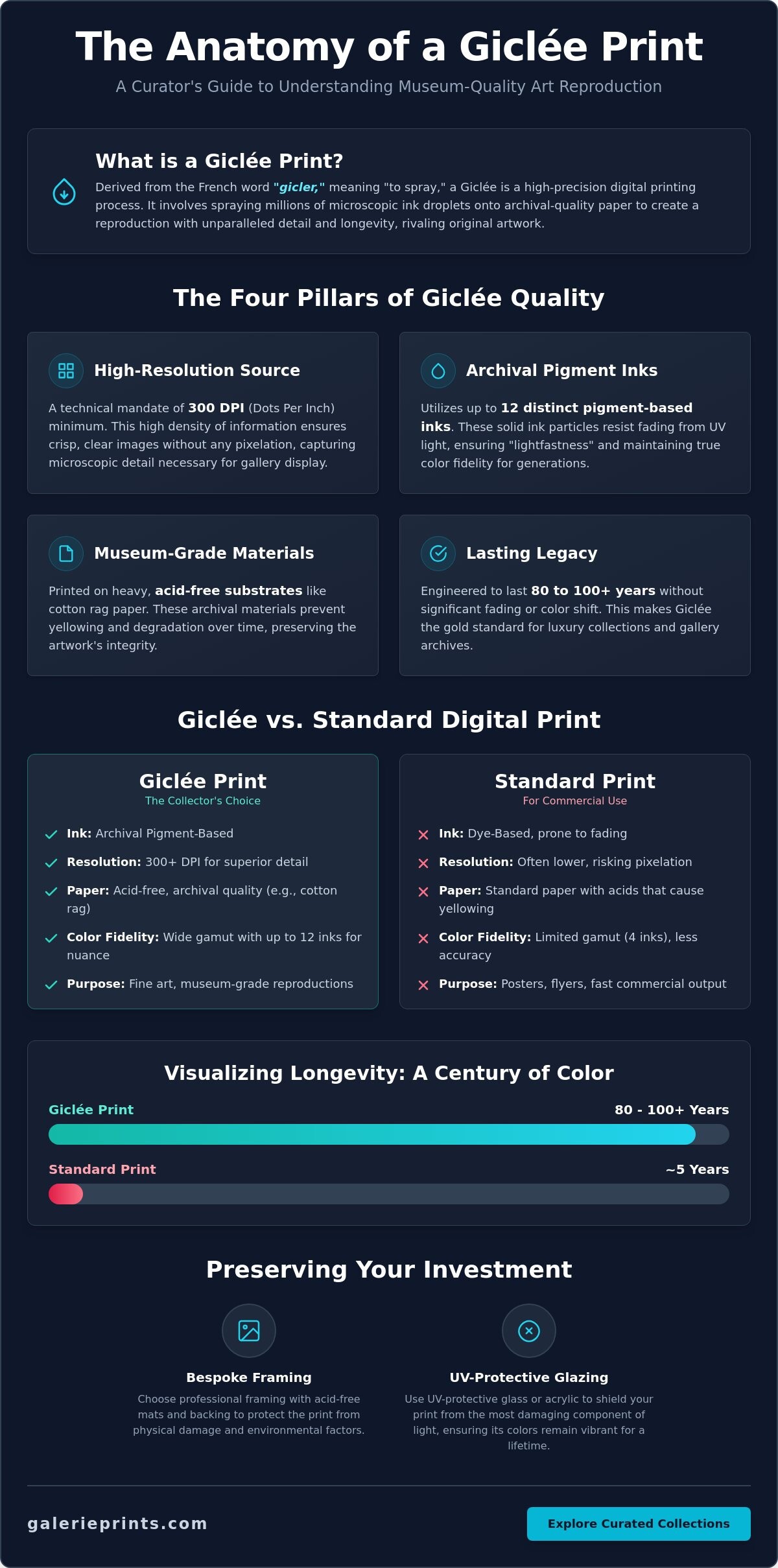 What is a Giclée Print? A Curator’s Guide to Fine Art Reproductions - Infographic
