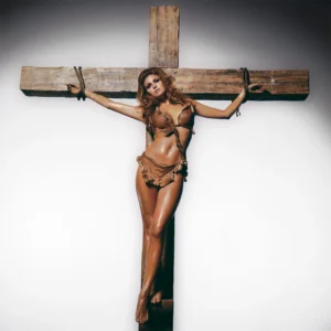 Raquel Welch crucifixion (colourized)